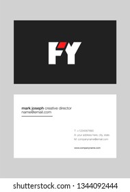F Y letters Joint logo icon with business card vector template.