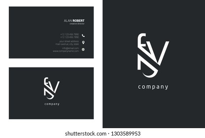 F & Y line logo joint letter design with business card template