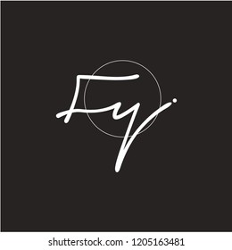 F Y Signature initial logo template vector