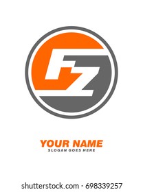 F Z initial circle logo template vector