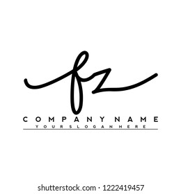 F Z Initial handwriting logo vector