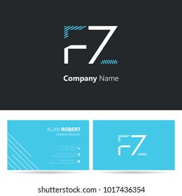 F Z joint logo stroke letter design with business card template