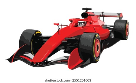 F1 1 one 3d race car icon jet logo sport auto fast 2026 racing symbol grand prix gp concept art pit crew stop vector shell oil red black monza turbo jet power white race single seater