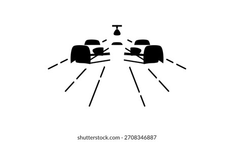 F1 Carro Frente, preto isolado silhueta