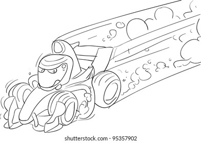 F1 formula automobile  racing car the world's fastest outline to paint