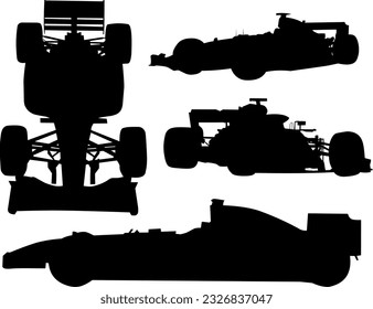 F1 formula car sport racing silhouette isolated illustration vector 