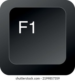 F1 Key, Button Vector Image