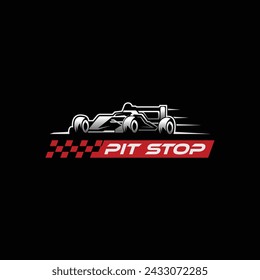 F1 racing car icon logo transport jet sport racing car symbol concept art pit crew stop.