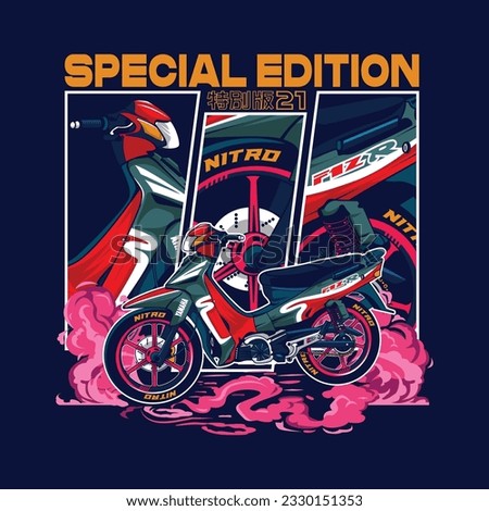 F1 ZR motorcycle vector illustration suitable for classic motorcycle community use

