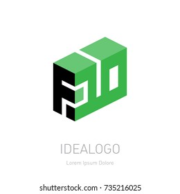 F10 initial logo. F and 10 logotype. Vector design element or icon