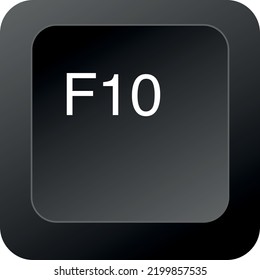 F10 key, button vector image