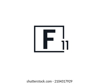 F11, 11F Initial letter logo