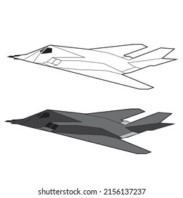 F117 Nighthawk Stealth Air Plane Vector Design