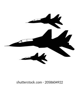 F14 Tomcat Flying Formation Silhouette Vector Design