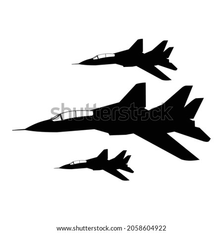 F14 tomcat flying formation silhouette vector design