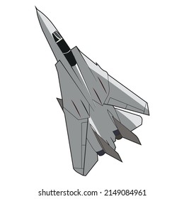 F14 Tomcat Jet Fighter Flying Manuver Vector Design