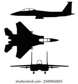 F15 juego de iconos de caza de águila conjunto de vector diseño