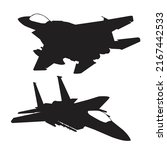 f15 eagle jet fighter silhouette collection vector design