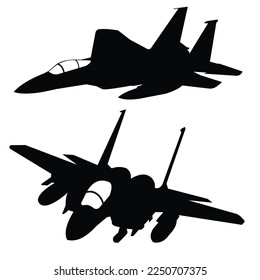 F15 eagle jet fighter silhouiette vector design