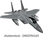 F-15C Air Superiority Fighter Jet - Vector Drawing