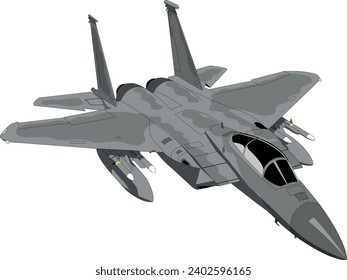 F-15C Air Superiority Fighter Jet - Vector Drawing