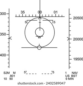 F-15C Fighter Jet Heads Up Display IR Guided Missile View - Vector Drawing