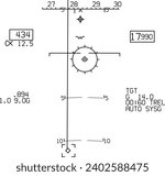 F-15E Jet Heads Up Display Precision Bombing View - Vector Drawing