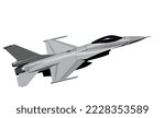F-16 Fighting Falcon. Modern combat aircraft. Stylized image of a fighter jet on a white background. Vector image for prints, poster and illustrations.