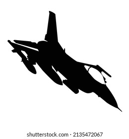 F16 jet fighter silhouette vector design