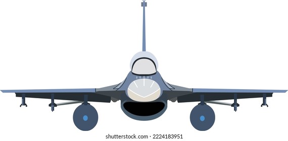 F-16 jet seen from the front view