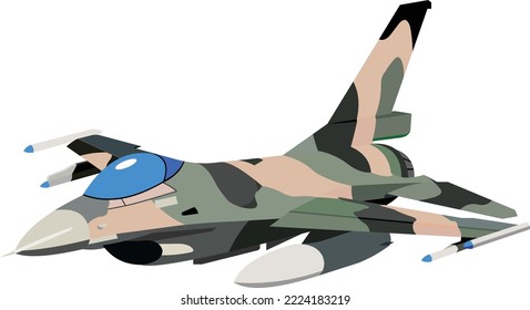F-16 jet seen from the side view