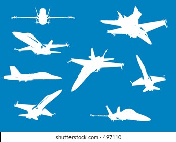 F18 Fighter Aircraft in vector format