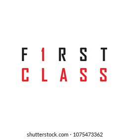 F1RST CLASS Letter Logo, FIRST CLASS Logo, 1rst Class Logo Design Vector