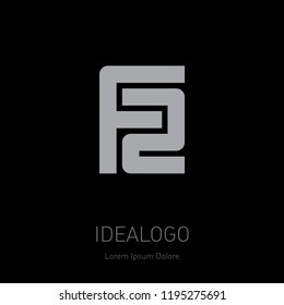 F2 - Vector design element or icon. F and 2 initial logo. Initial monogram logotype.