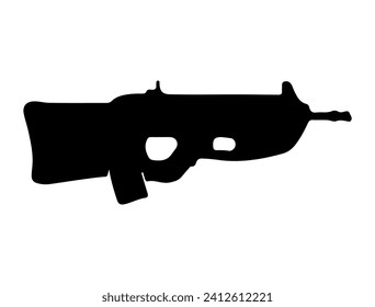 F2000 Assault Rifle Silhouette vector art white background