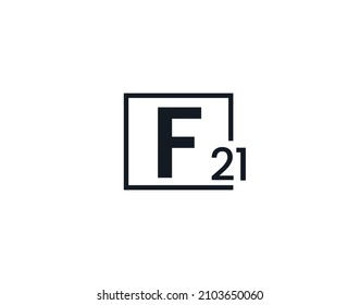 F21, 21F Logo de la letra inicial