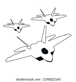 F22-Jet-Kampfflugzeug mit schwarz-weißem Flating