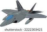 F-22 jet plane vector drawing