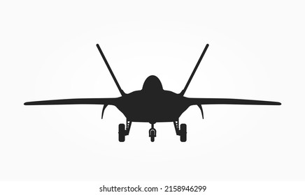 f-22 raptor fighter jet front view. us us air force symbol. isolated vector image for military concepts and web design
