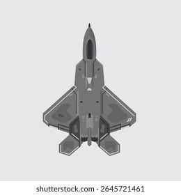 f-22 raptor, ilustração da moderna tecnologia militar de caça com detalhes. bombardeiro isolado para estudo e cartaz
