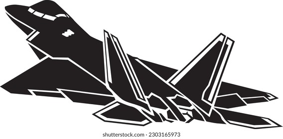 F22 Raptor Silhouette Rückansicht