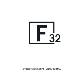F32, 32F Initial letter logo