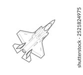 F-35 Lightning II model. War plane icon. illustration of a f-35 .