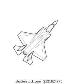 Modelo F-35 Lightning II. Ícone de avião de guerra. ilustração de um f-35.