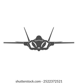 F-35 Lightning II, Kriegsflugzeugfront grau, kein weißes Symbol.