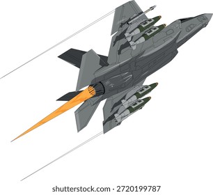 F35 Stealth Fighter Jet Modo Besta Desenho Vetor