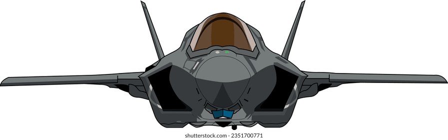 F-35B Front View Vector Illustration
