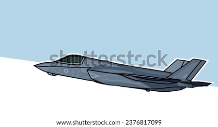 F-35B Lightning II stealth fighter jet. Stylized image for prints, poster and illustrations.