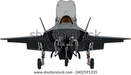 F-35B Military 5th Generation Jet Vertical Take off and Landing - Vector Drawing