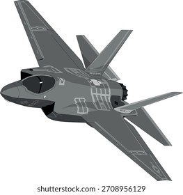 F-35C Navy Stealth 5th Generation Fighter Vector Drawing